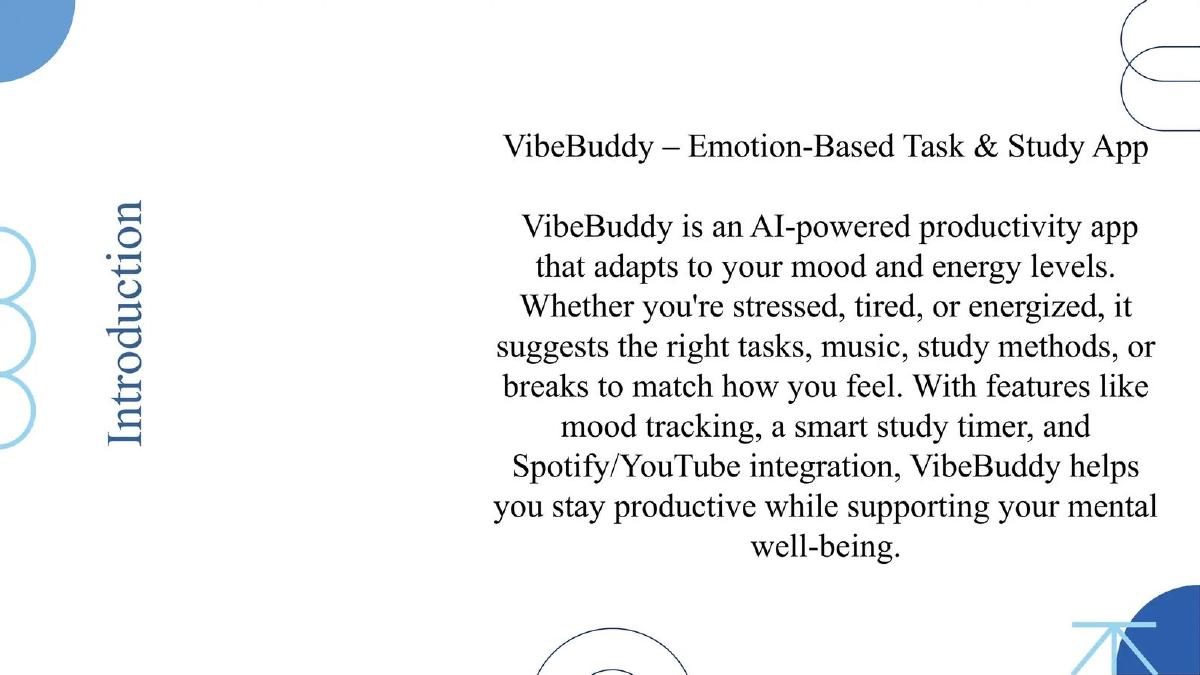 VibeBuddy pitch deck slide 3 of 10