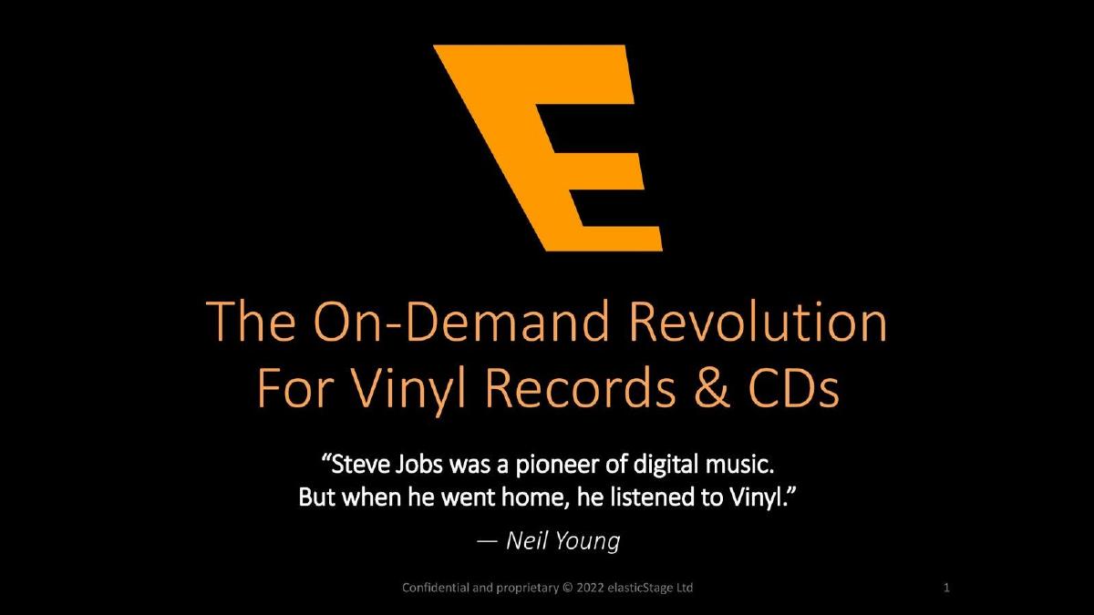 ElasticStage pitch deck slide 1 of 10