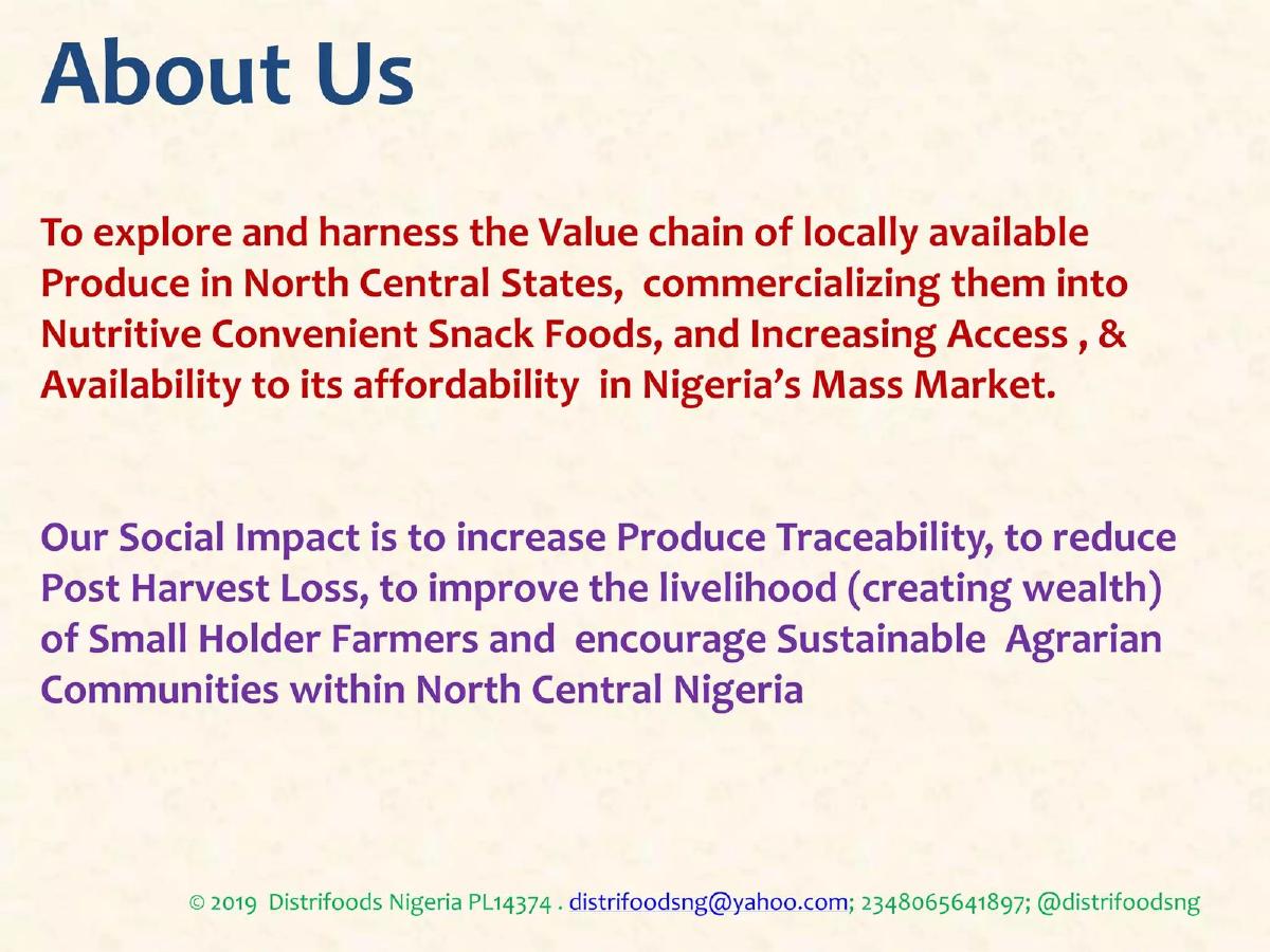 Distrifoods Nigeria (Xpressbite) pitch deck slide 2 of 12