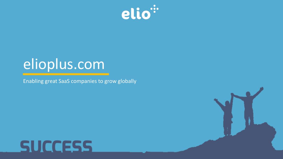Elioplus (branded 'elio', elioplus.com) pitch deck slide 1 of 17