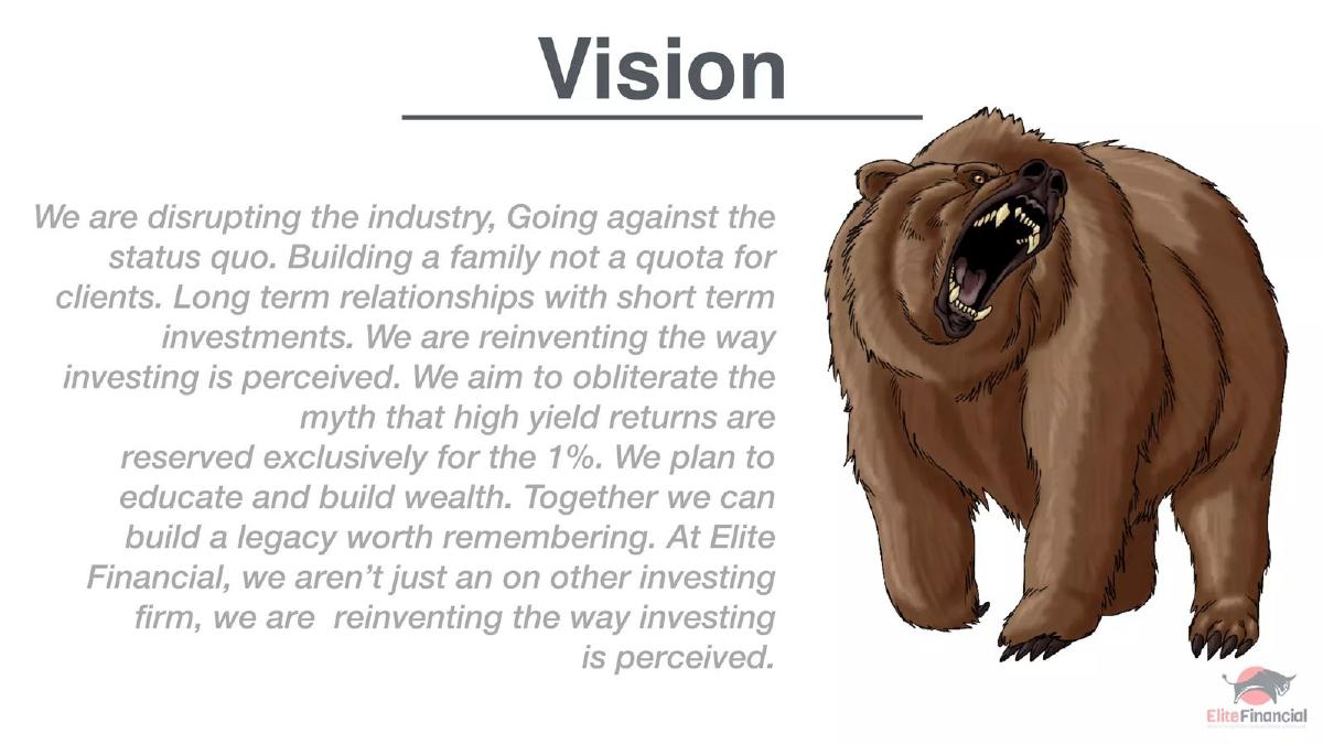 Elite Financial LLC pitch deck slide 2 of 23