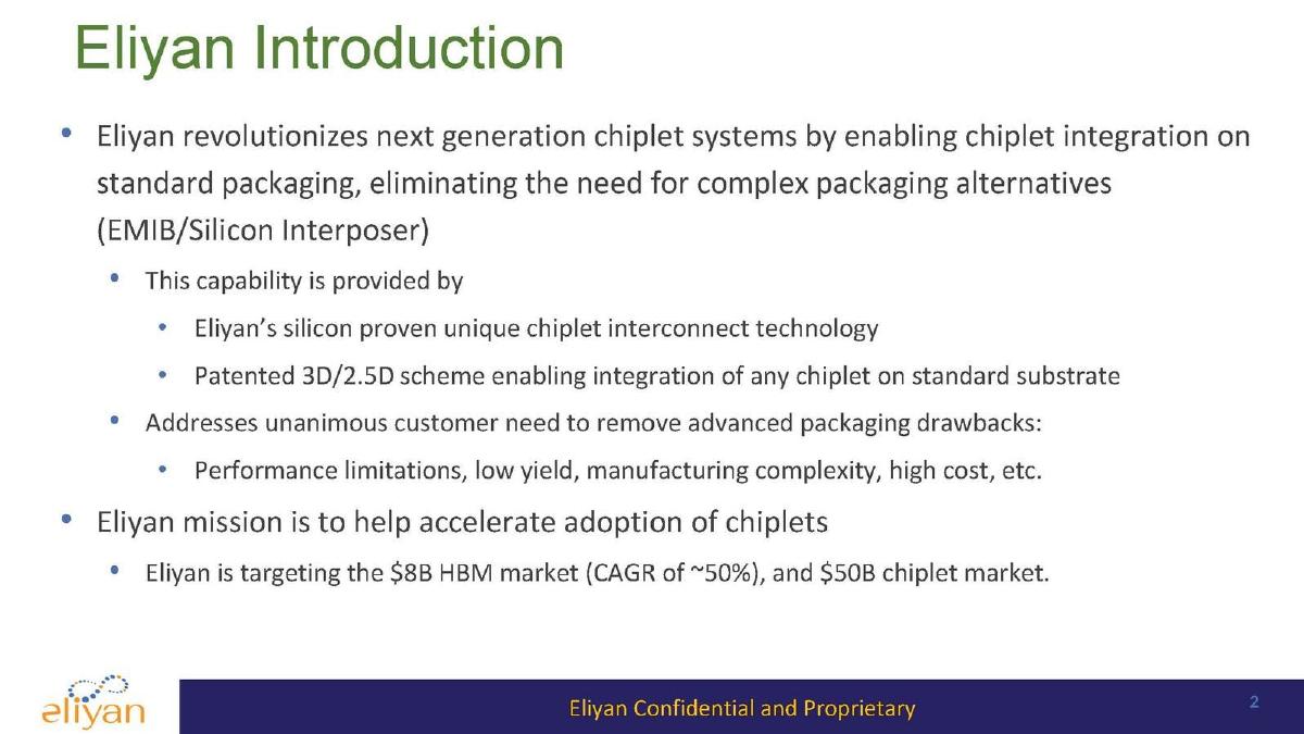 Eliyan pitch deck slide 2 of 19