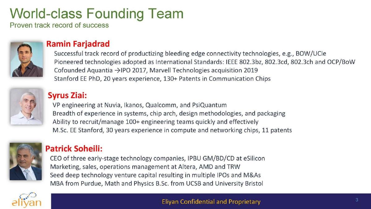 Eliyan pitch deck slide 3 of 19