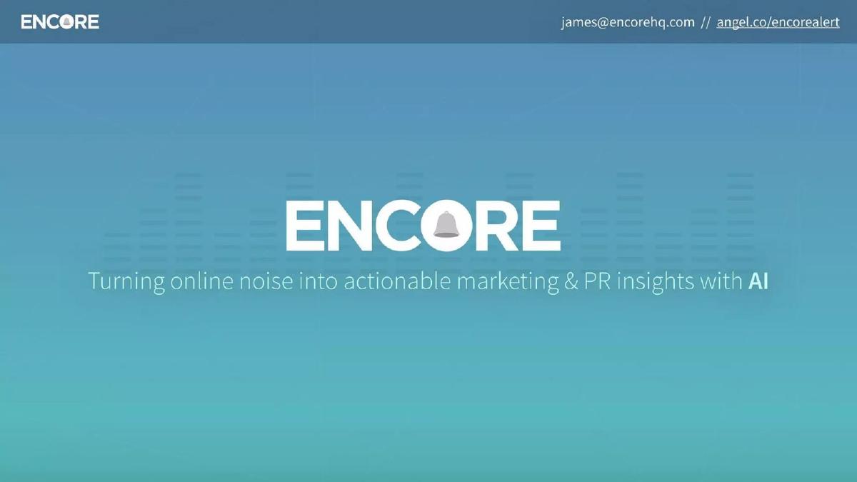 Encore Alert pitch deck slide 6 of 11