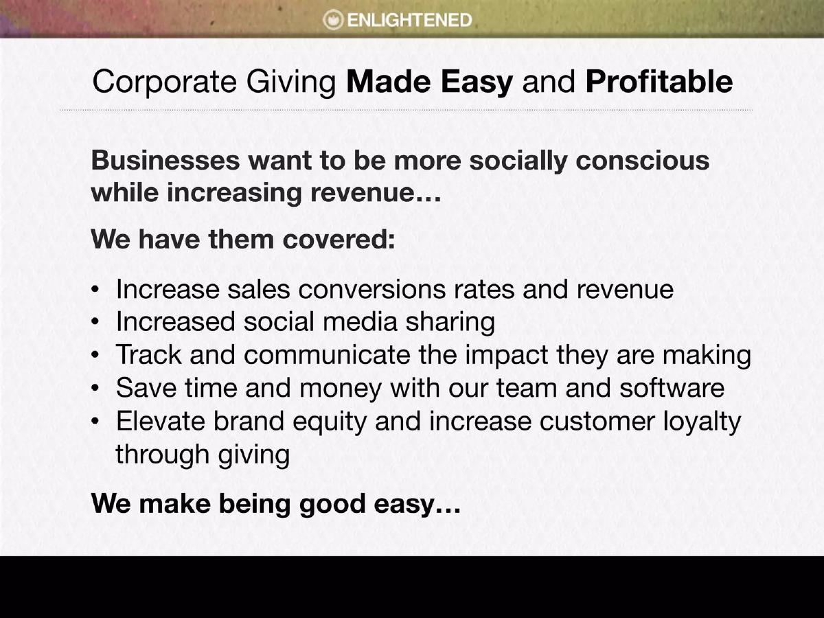 Enlightened pitch deck slide 5 of 18