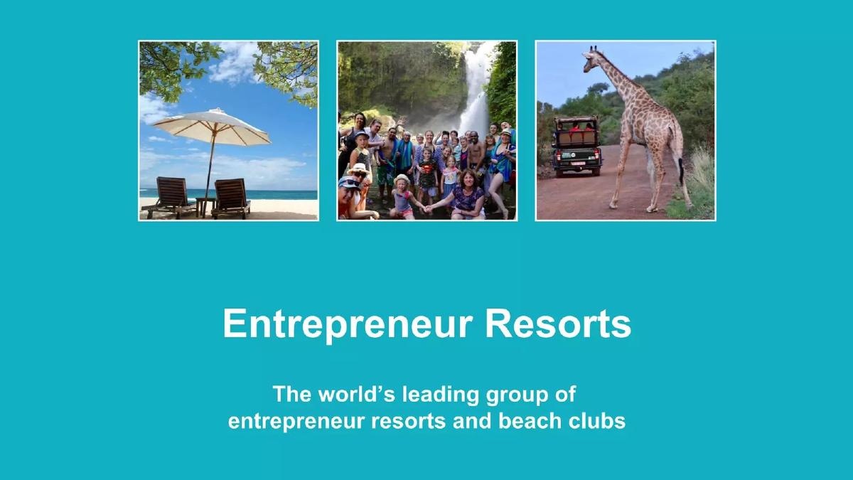 Entrepreneur Resorts pitch deck slide 1 of 17