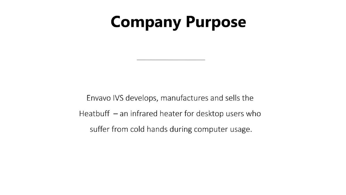 Envavo pitch deck slide 2 of 15