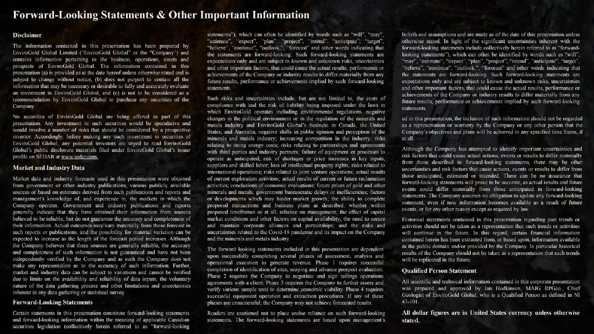 EnviroGold Global pitch deck slide 2 of 14