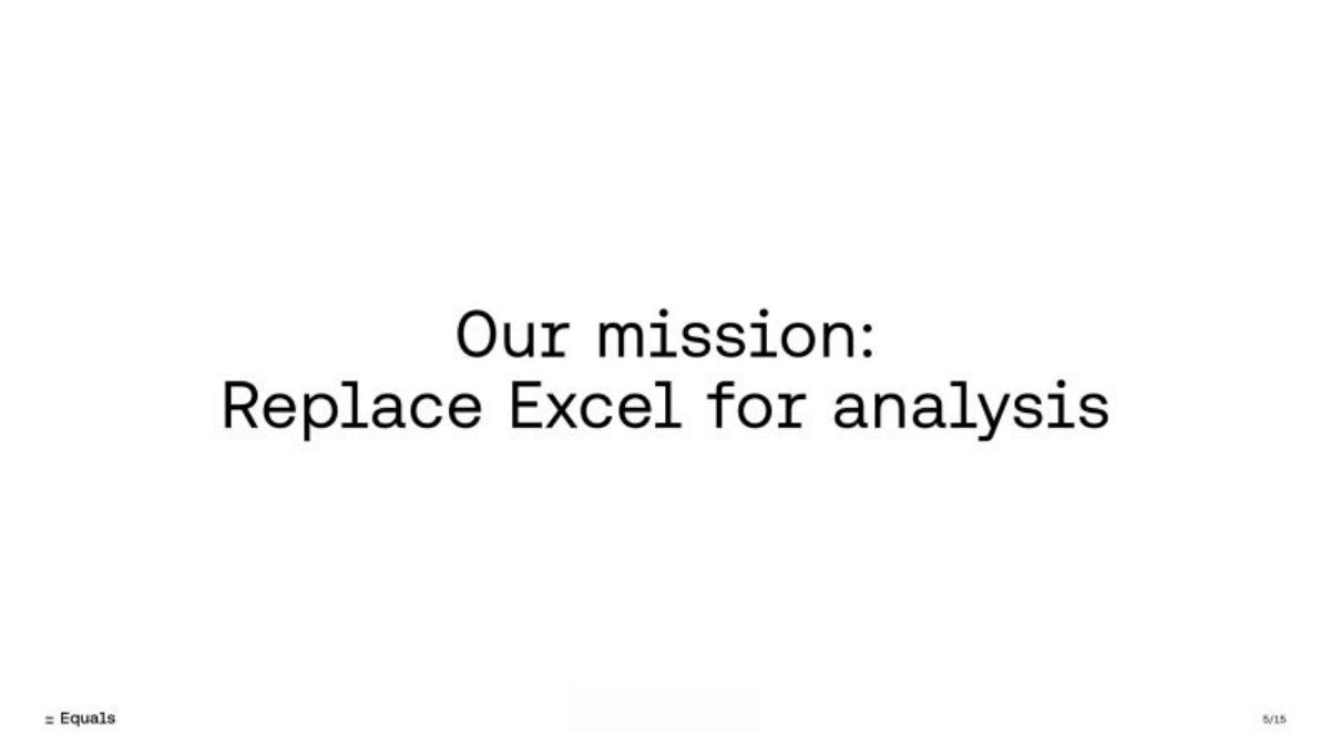 Equals Series A pitch deck slide 5 of 21