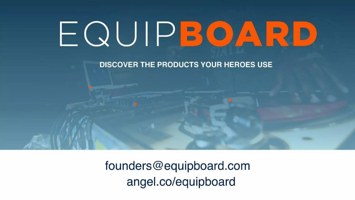 Equipboard pitch deck slide 1 of 12