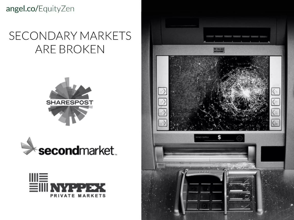 EquityZen pitch deck slide 3 of 9