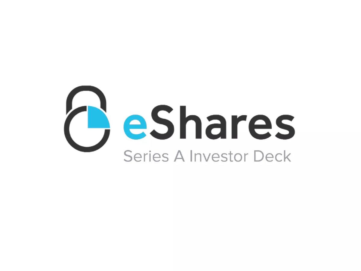 eShares (now Carta) pitch deck slide 1 of 41