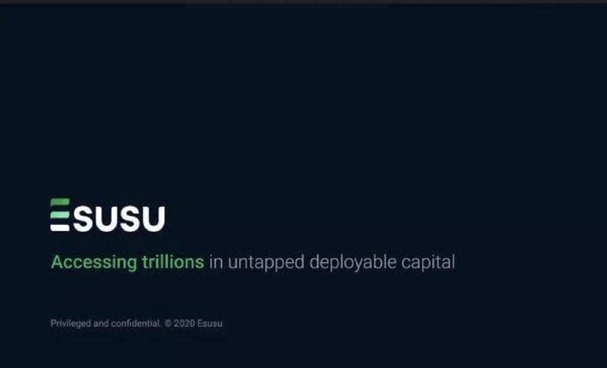 Esusu pitch deck slide 1 of 12
