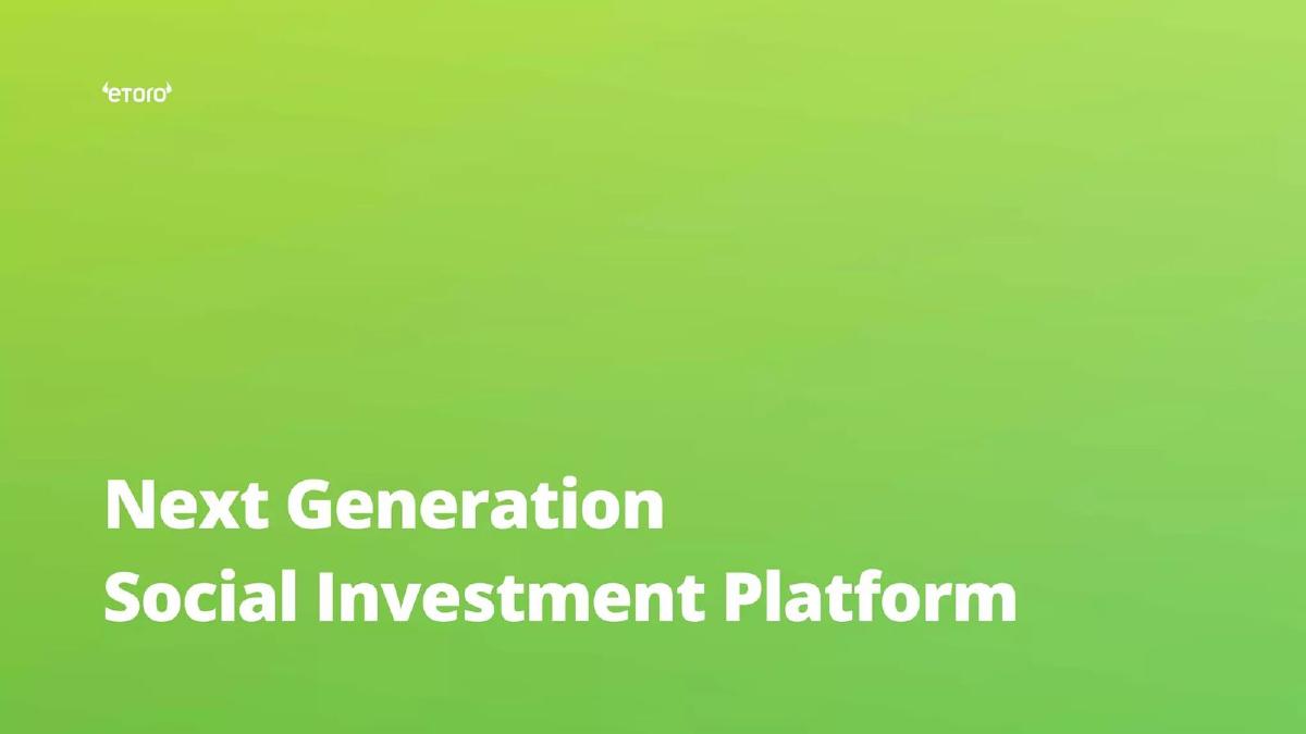 eToro pitch deck slide 1 of 62
