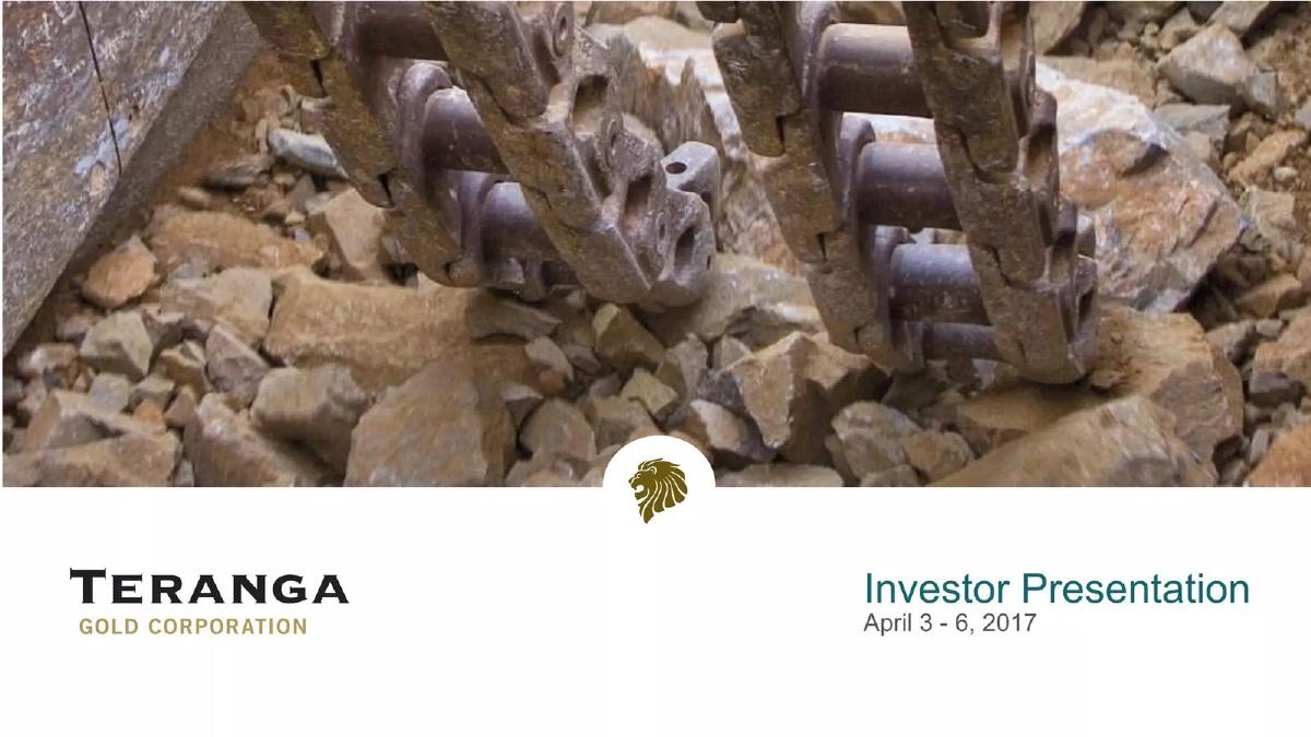 Teranga Gold Corporation pitch deck slide 1 of 36