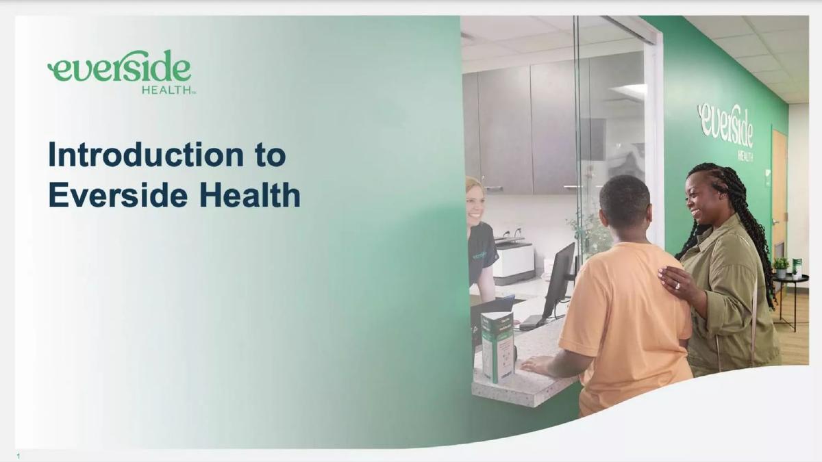 Everside Health pitch deck slide 1 of 13