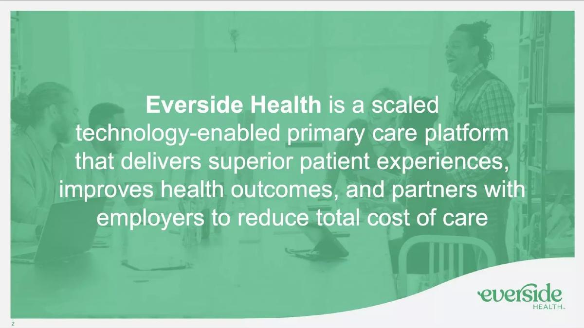Everside Health pitch deck slide 2 of 13