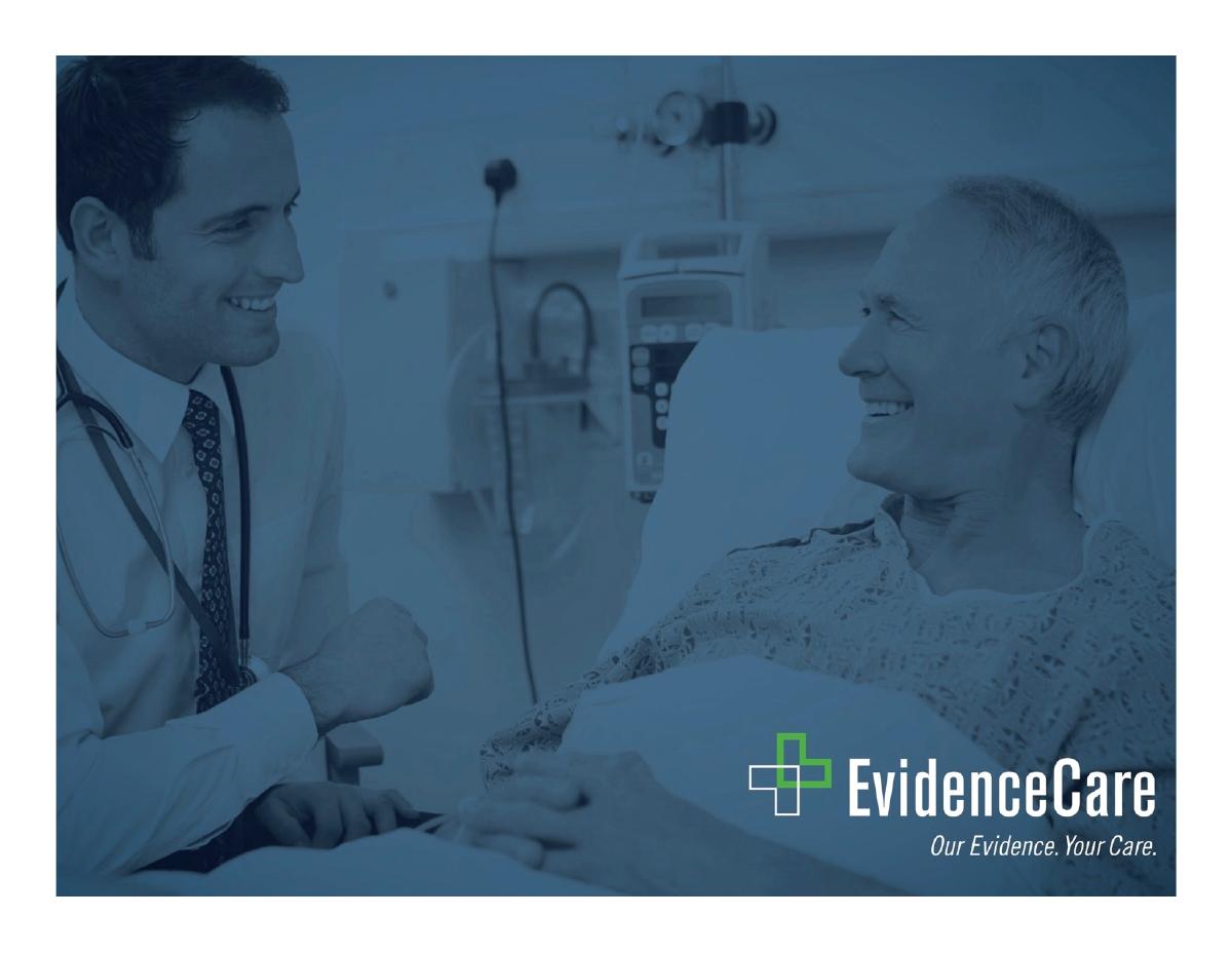 EvidenceCare pitch deck slide 1 of 22