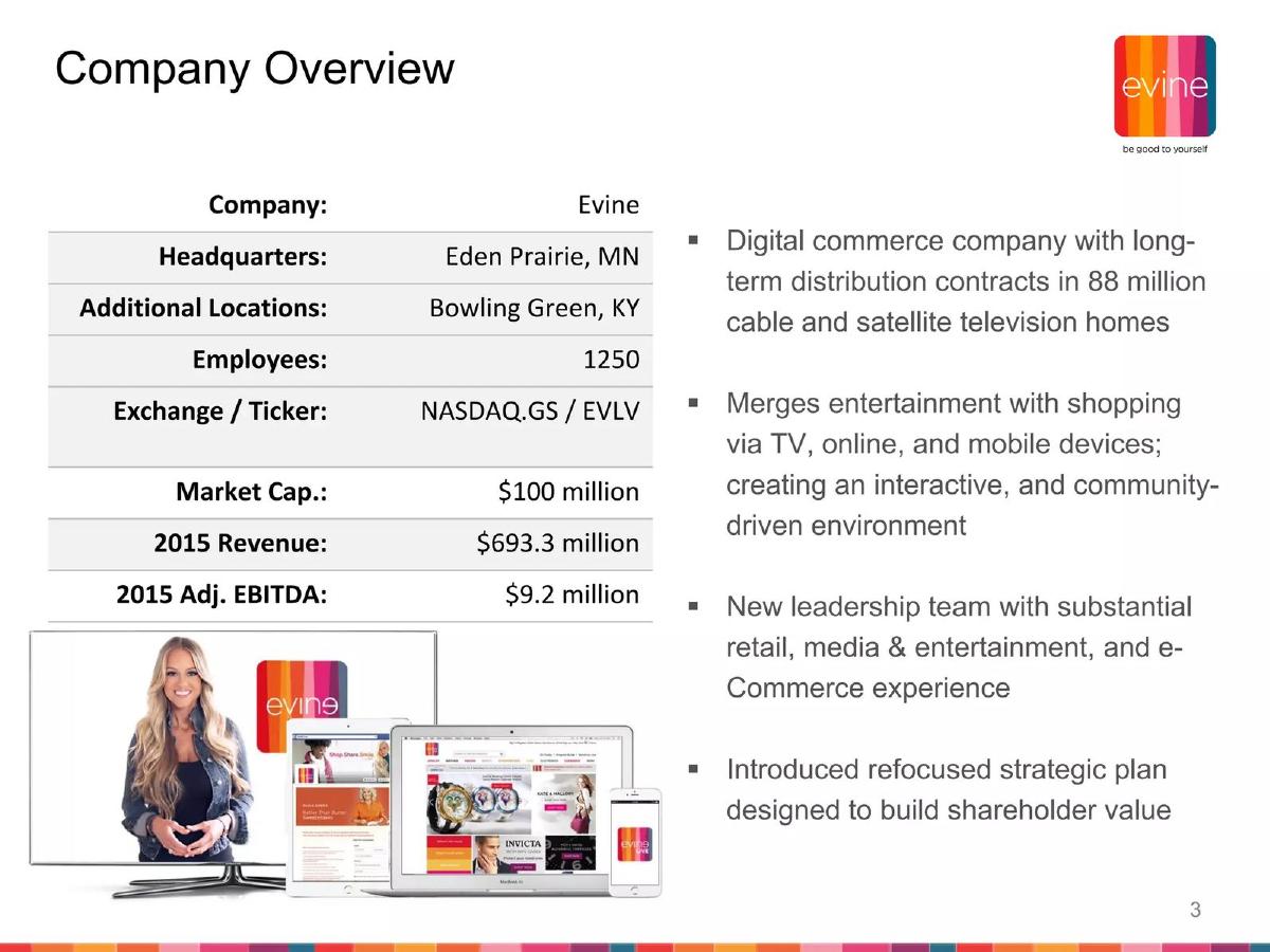 Evine pitch deck slide 3 of 28