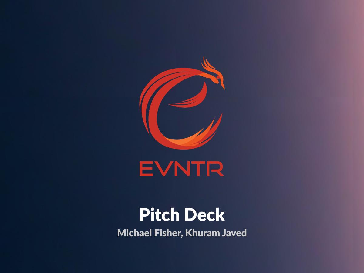 Evntr pitch deck slide 1 of 13