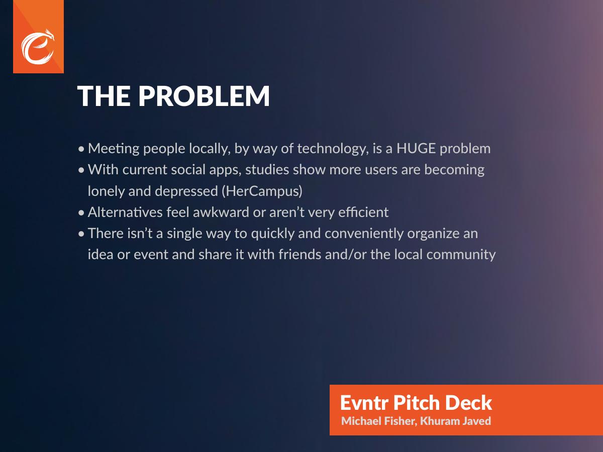 Evntr pitch deck slide 4 of 13
