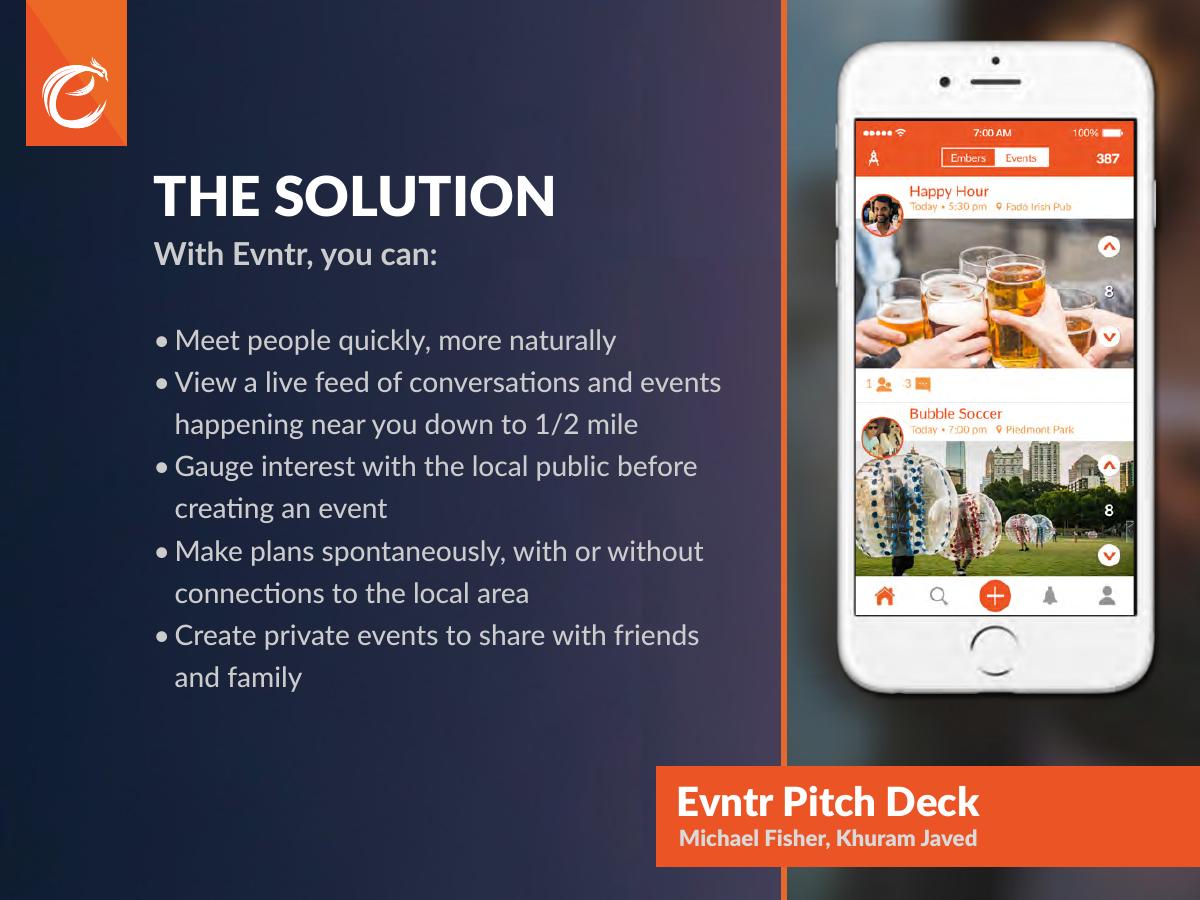 Evntr pitch deck slide 5 of 13