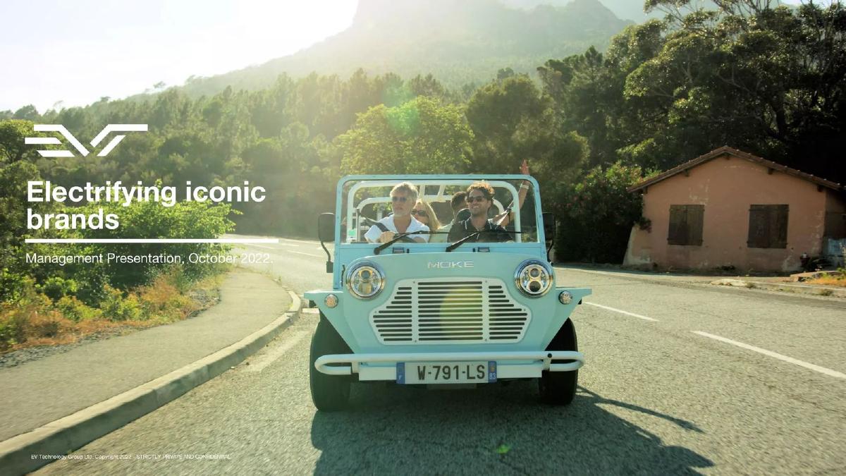EV Technology Group Ltd. pitch deck slide 1 of 57
