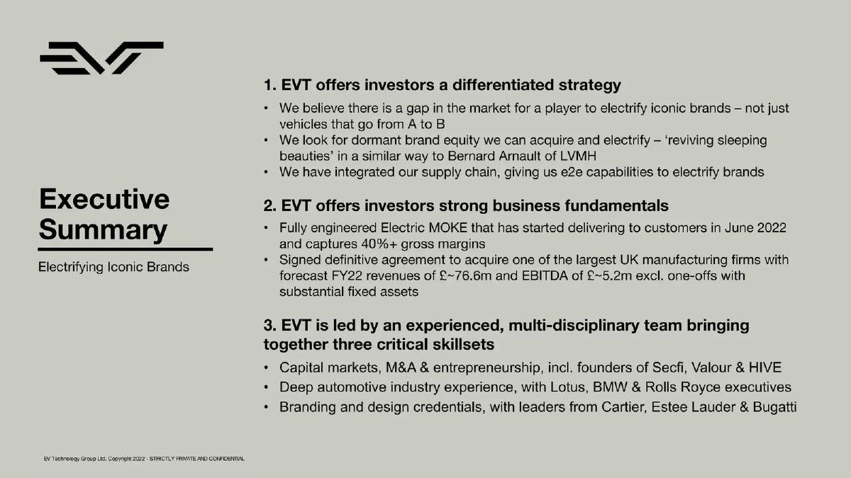 EV Technology Group Ltd. pitch deck slide 3 of 57