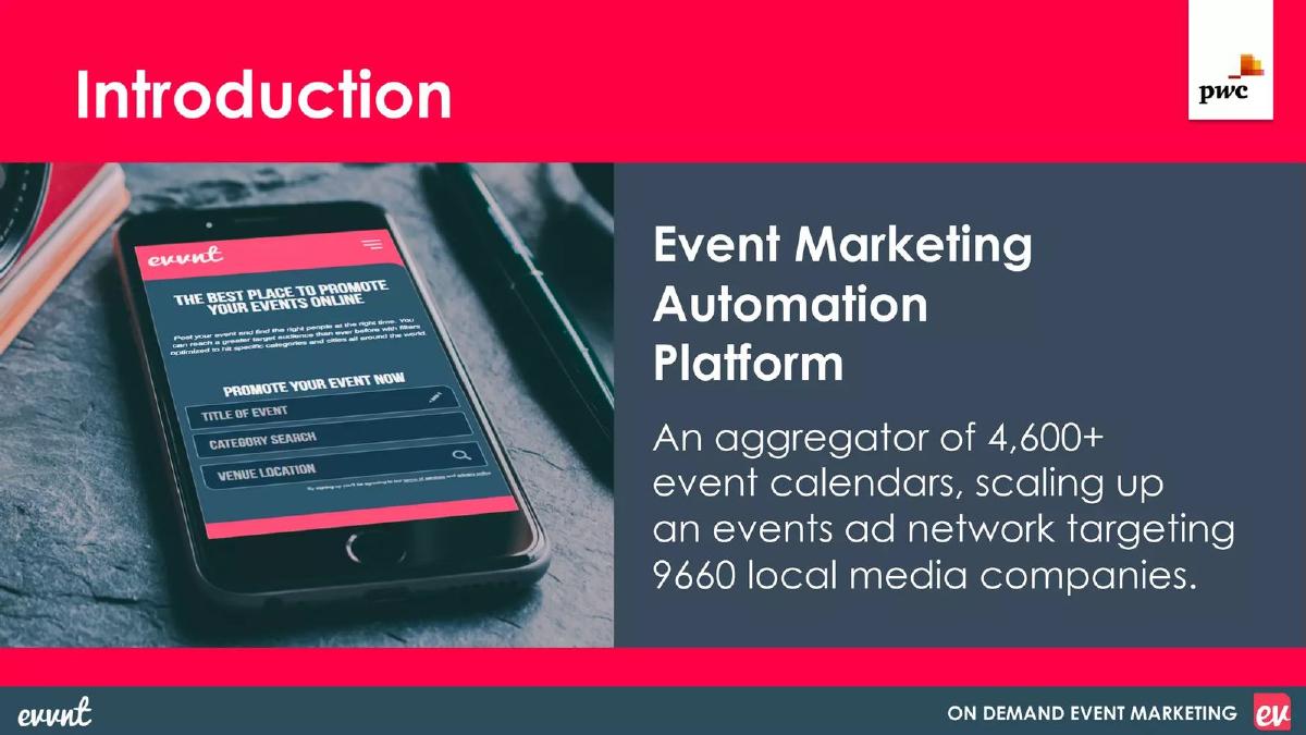 Evvnt inc pitch deck slide 3 of 18