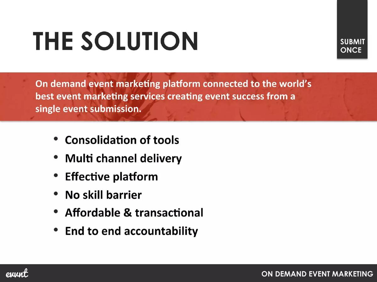 Evvnt pitch deck slide 5 of 18