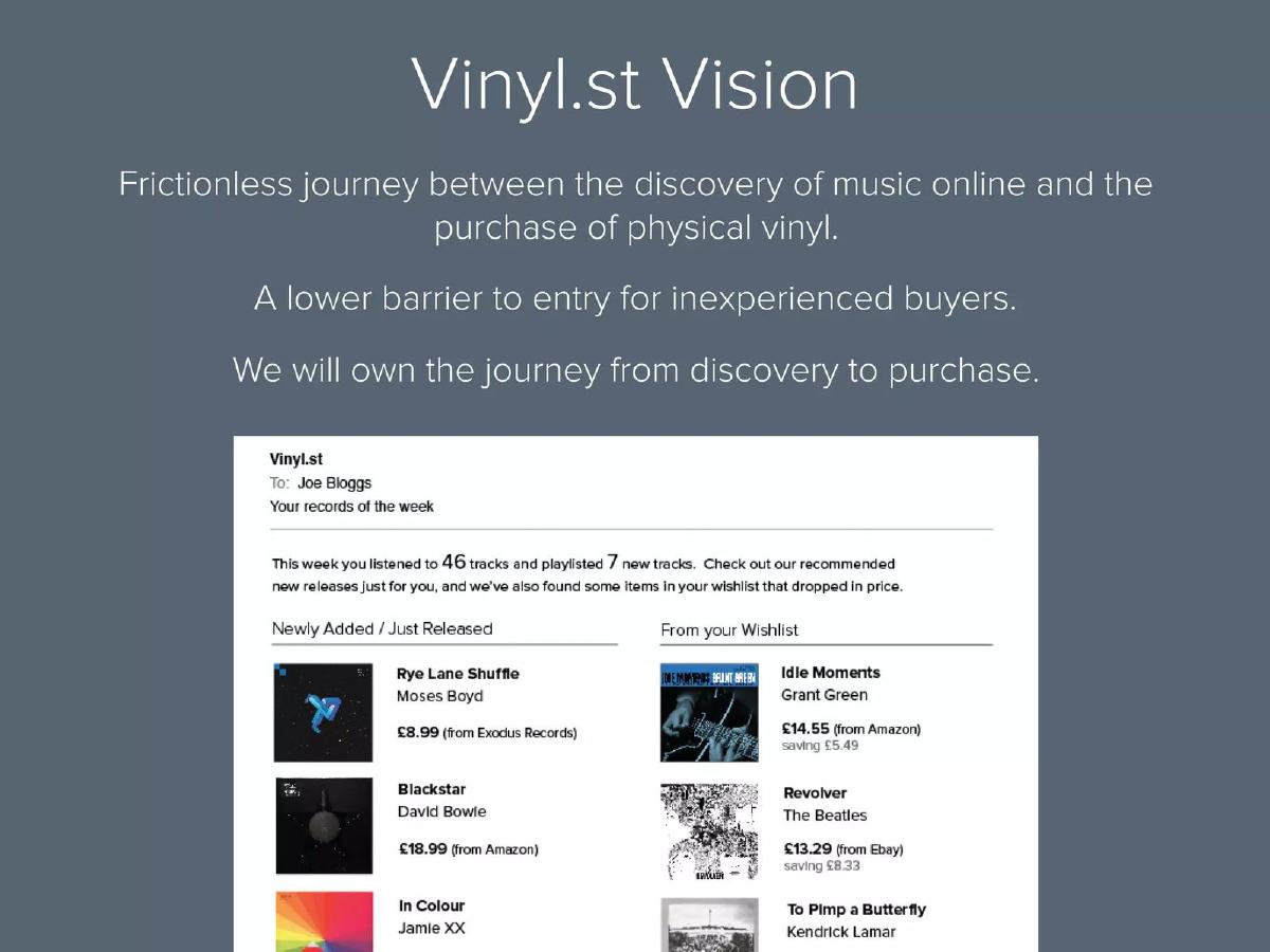 Vinyl.st pitch deck slide 5 of 17