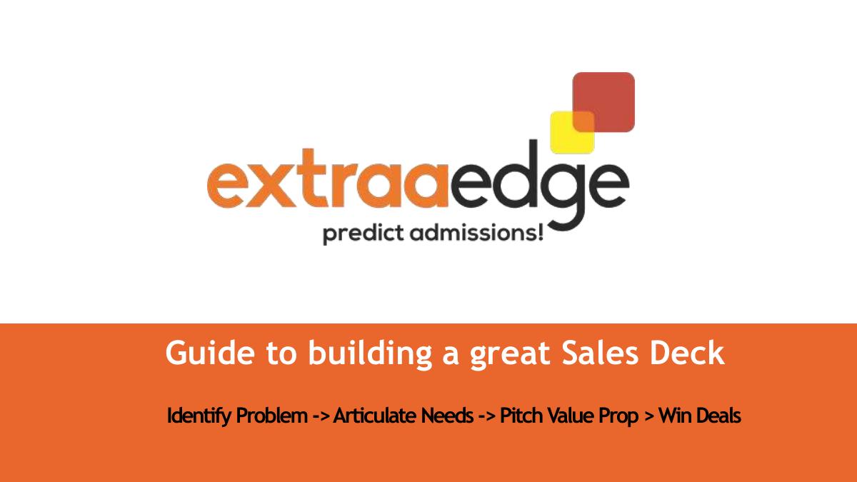 ExtraaEdge pitch deck slide 1 of 31