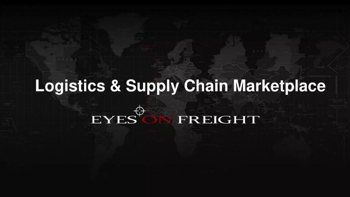 Eyes On Freight pitch deck slide 1 of 11
