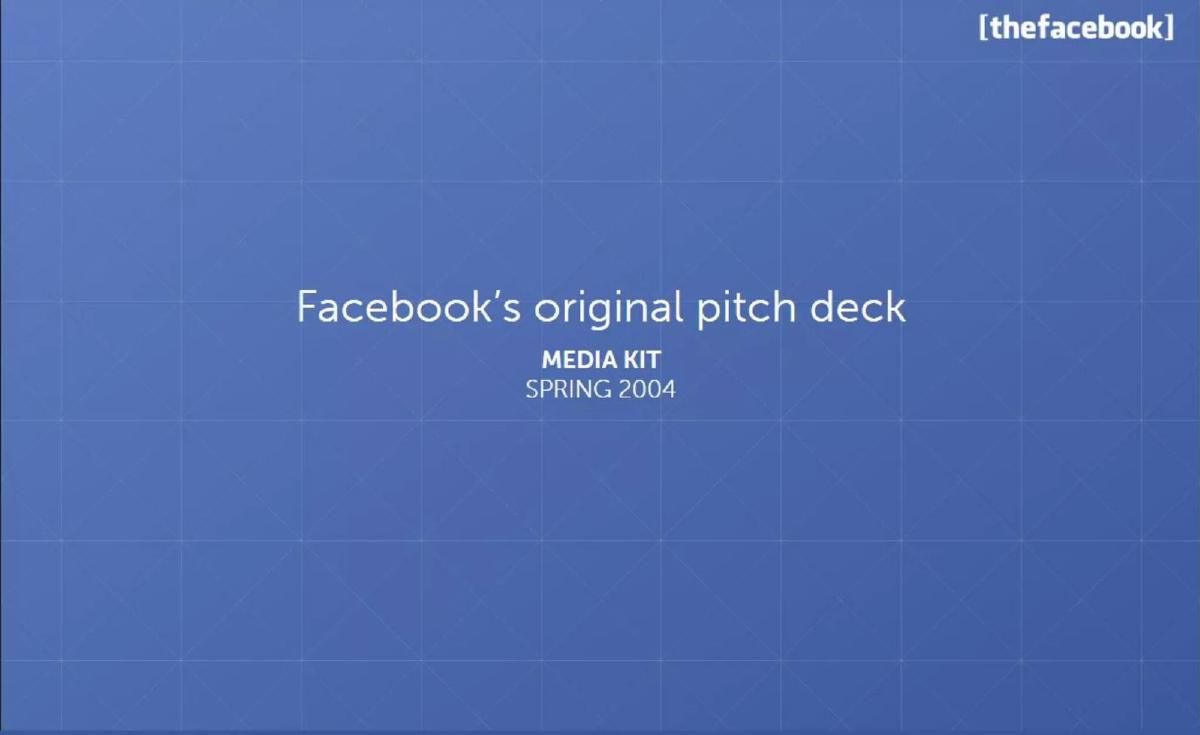 Facebook's First pitch deck slide 1 of 26