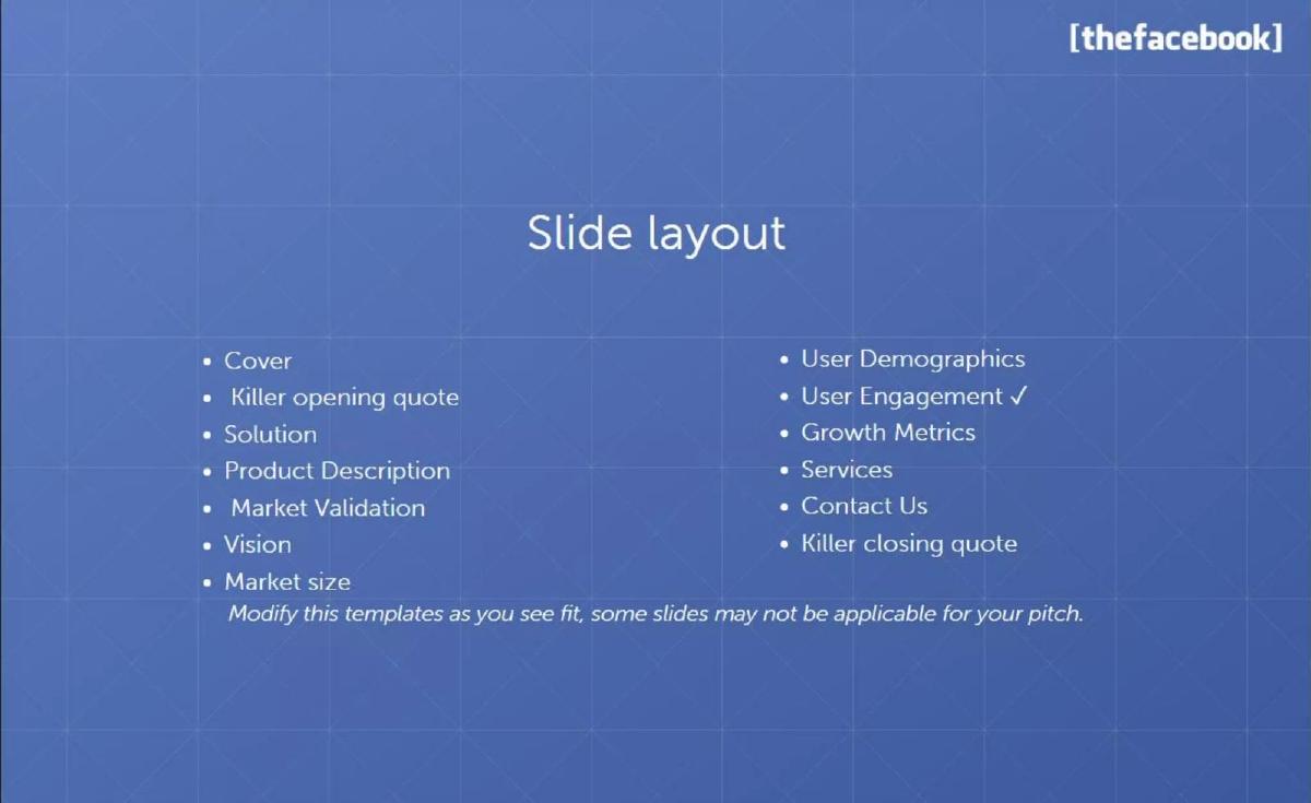 Facebook's First pitch deck slide 2 of 26