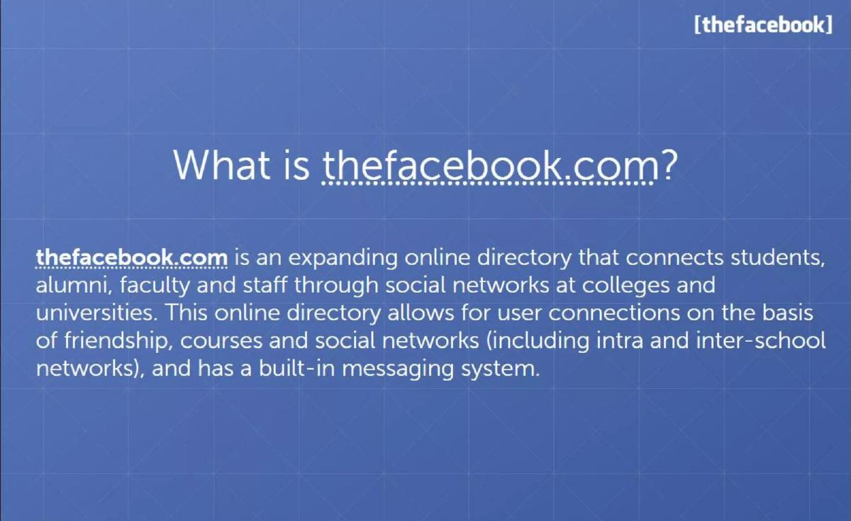 Facebook's First pitch deck slide 4 of 26