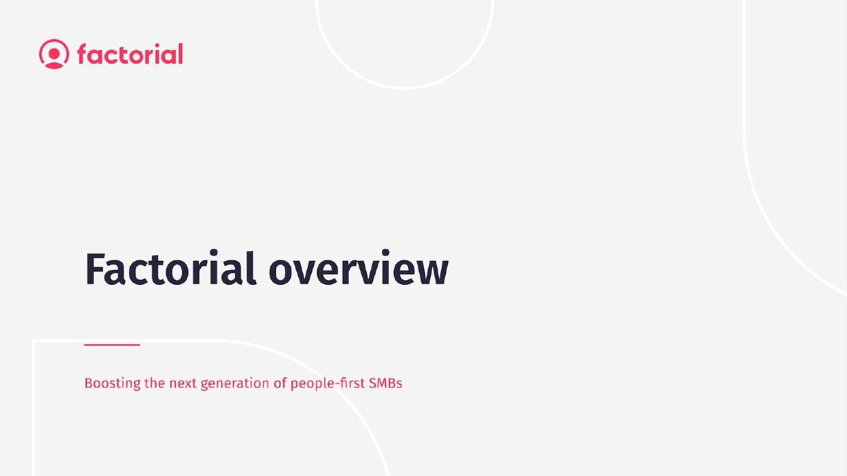 Factorial pitch deck slide 1 of 11