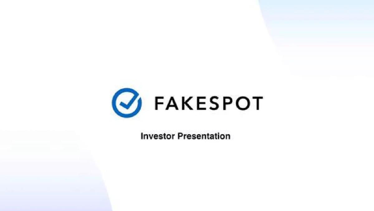 Fakespot pitch deck slide 1 of 5