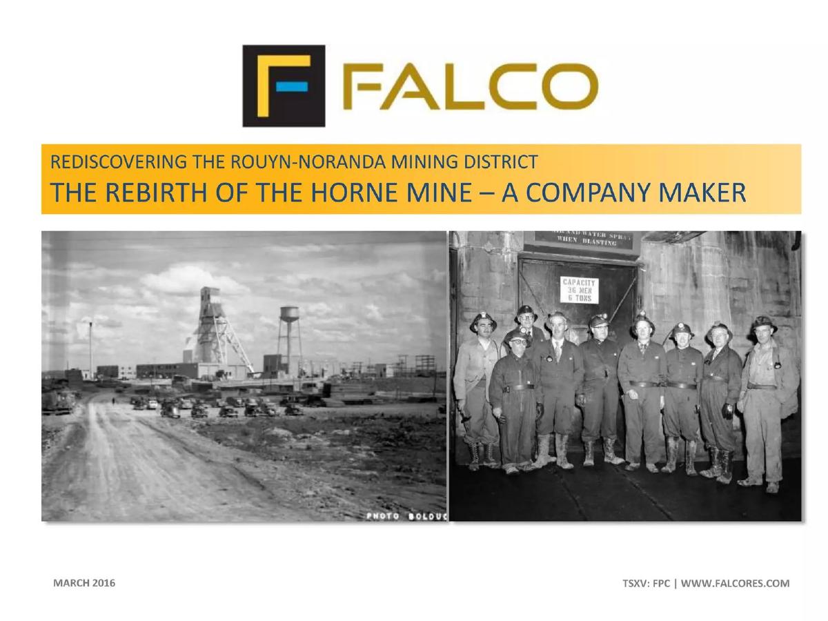 Falco Resources pitch deck slide 1 of 37