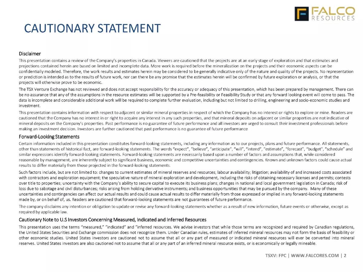 Falco Resources pitch deck slide 2 of 37