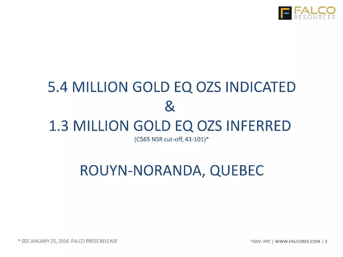 Falco Resources pitch deck slide 3 of 37