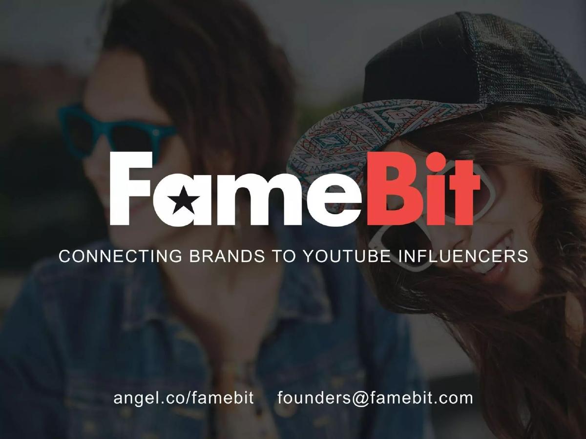 FameBit pitch deck slide 1 of 14