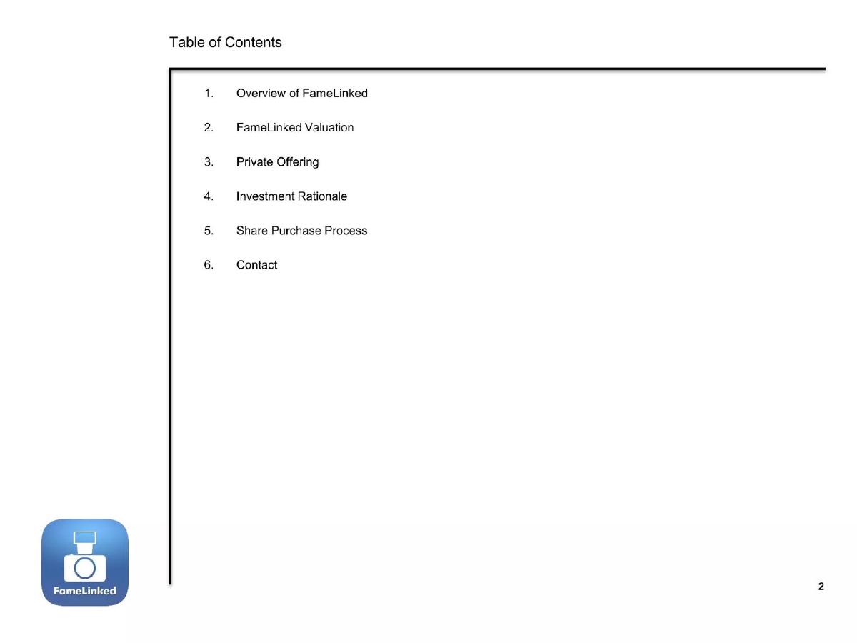 FameLinked pitch deck slide 3 of 15
