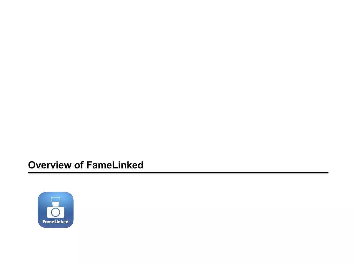 FameLinked pitch deck slide 4 of 15