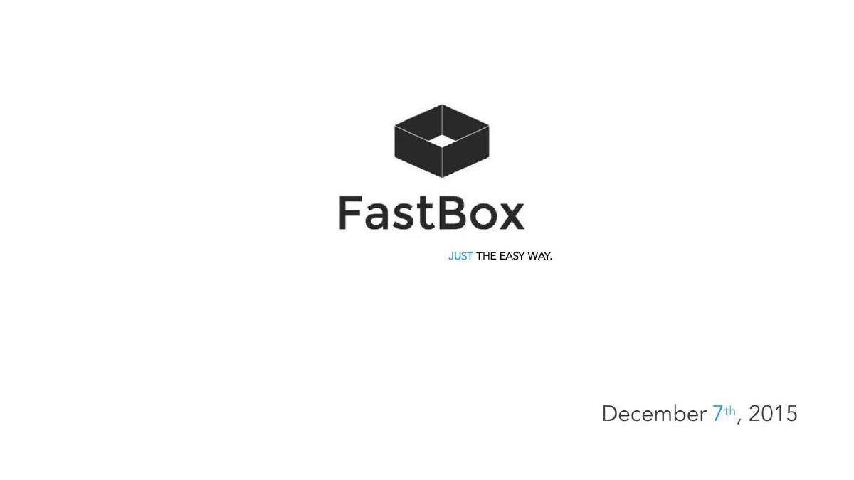 FastBox pitch deck slide 1 of 15