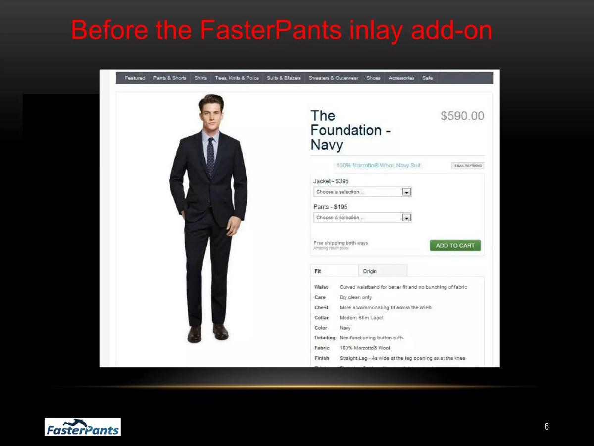 FasterPants pitch deck slide 6 of 15