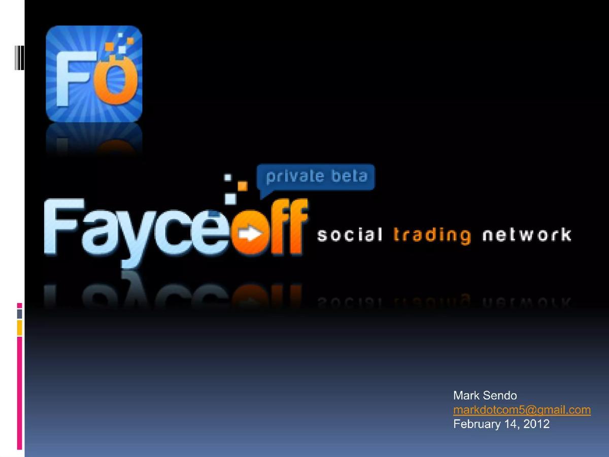 Fayceoff pitch deck slide 1 of 11