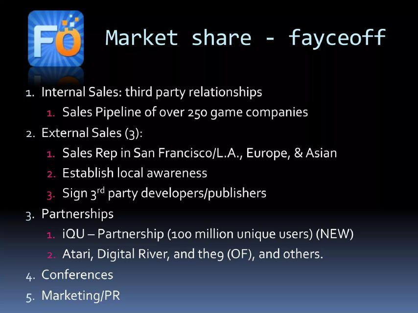 Fayceoff pitch deck go-to-market slide 7