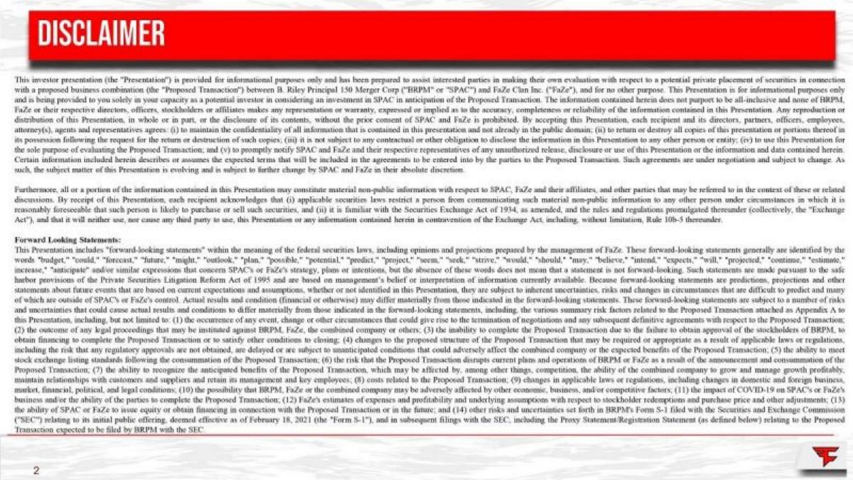 FaZe Clan pitch deck slide 2 of 40