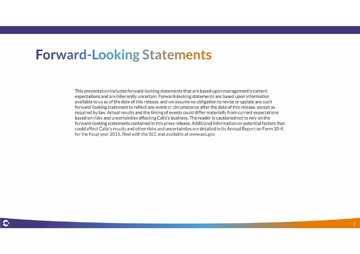 Calix pitch deck slide 2 of 45